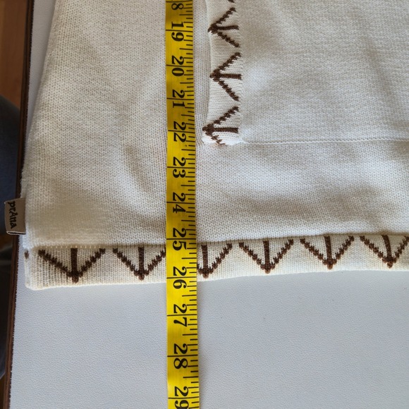 Prana Breathe Cream Organic Cotton Hooded Sweater Size L Boho Western Artisan - Picture 9 of 10